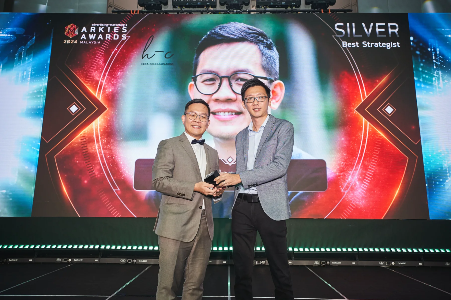 Seet Teoh receiving Silver for Best Strategist, Arkies Awards Malaysia 2024