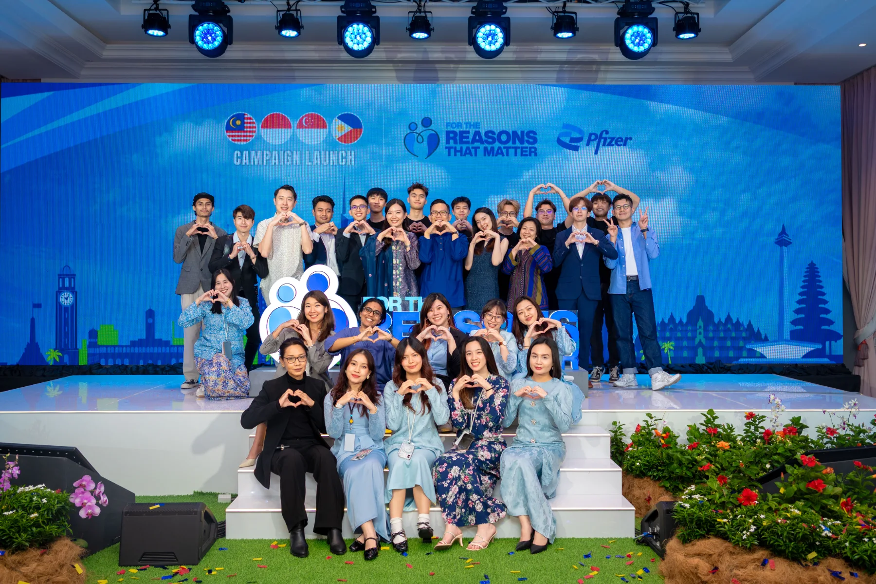 The campaign team on stage at the For the Reasons that Matter launch